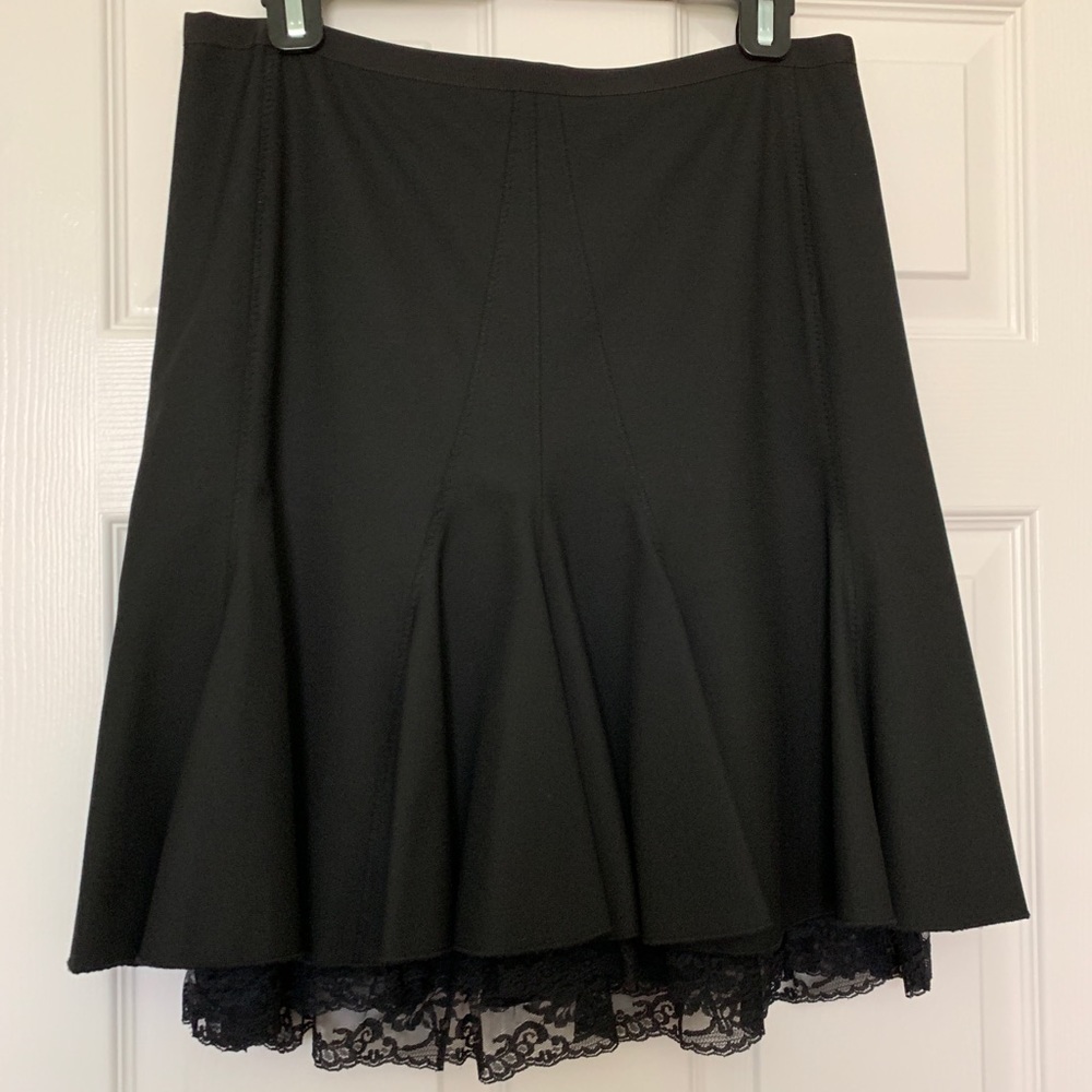 The Limited Black Flounce Skirt w/ Lace (Sz 6)